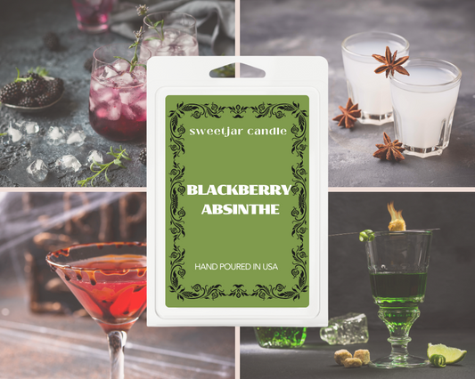 Blackberry Absinthe Wax Melt - Non Toxic Wax Melt - Natural Soy Wax Melts - Handmade in USA -  SweetJarCandle Wax Melts