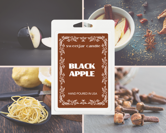 Black Apple Wax Melt - Non Toxic Wax Melt - Natural Soy Wax Melts - Handmade in USA -  SweetJarCandle Wax Melts