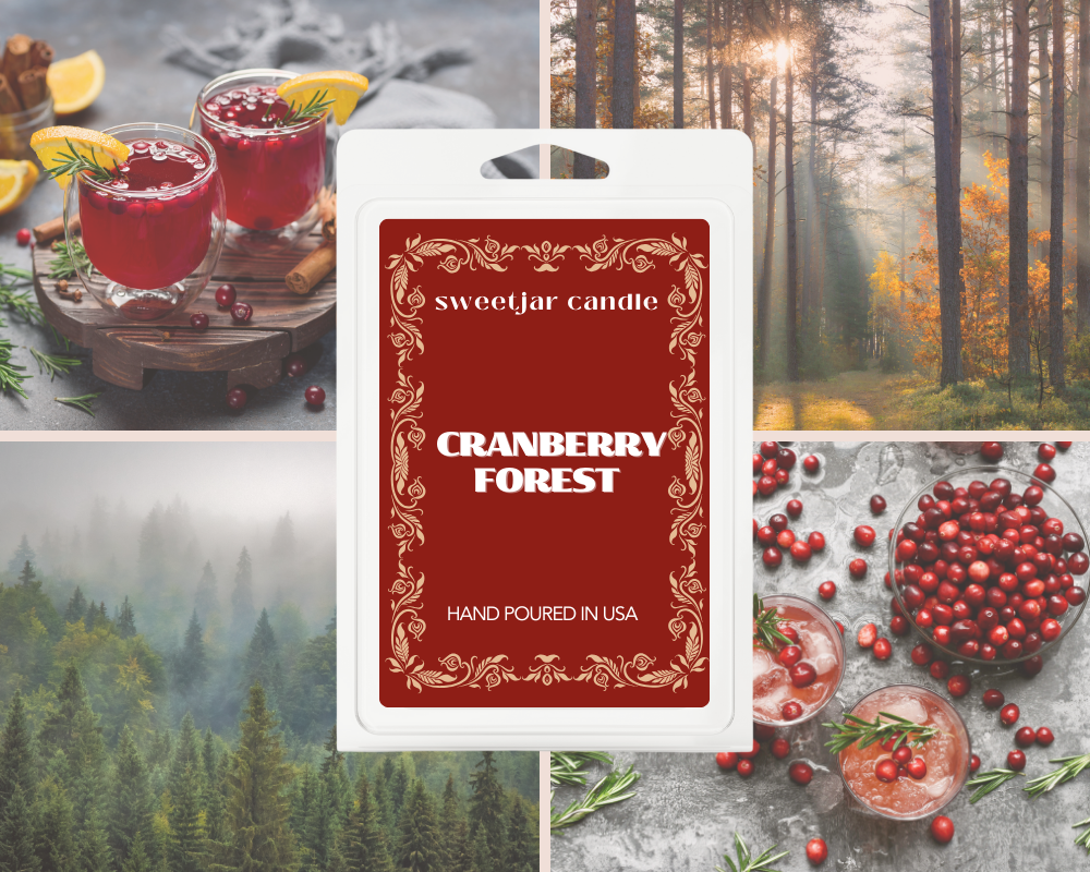 Cranberry Forest Wax Melt - Non Toxic Wax Melt - Natural Soy Wax Melts - Handmade in USA -  SweetJarCandle Wax Melts