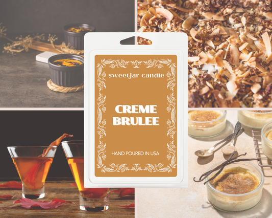 Creme Brûlée Wax Melt - Non Toxic Wax Melt - Natural Soy Wax Melts - Handmade in USA -  SweetJarCandle Wax Melts