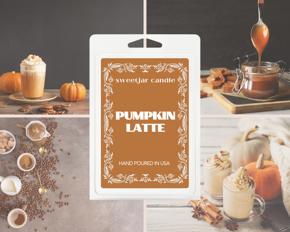 Pumpkin Latte Wax Melt - Non Toxic Wax Melt - Natural Soy Wax Melts - Handmade in USA -  SweetJarCandle Wax Melts