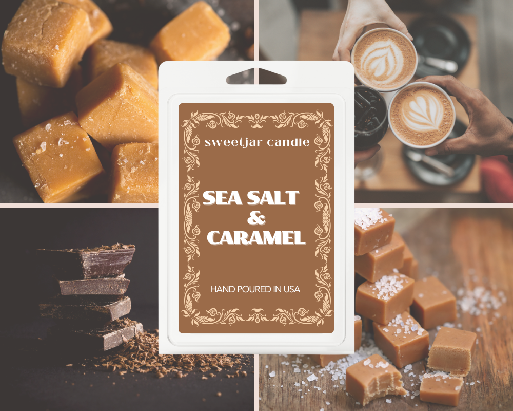 Sea Salt & Caramel Wax Melt - Non Toxic Wax Melt - Natural Soy Wax Melts - Handmade in USA -  SweetJarCandle Wax Melts