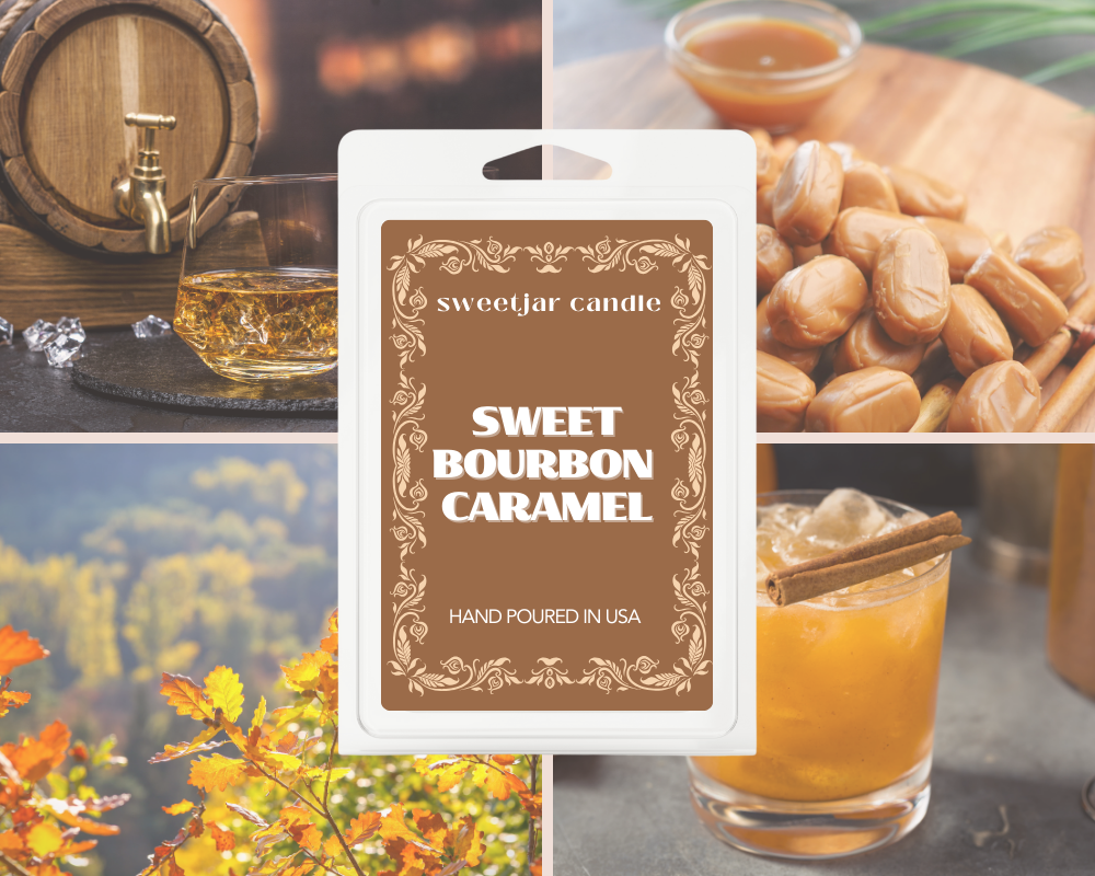 Sweet Bourbon Caramel Wax Melt - Non Toxic Wax Melt - Natural Soy Wax Melts - Handmade in USA -  SweetJarCandle Wax Melts